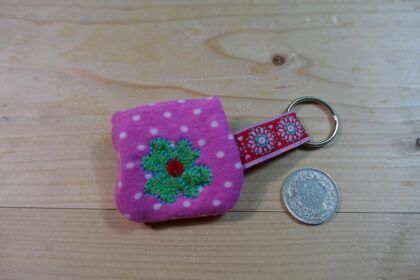 Chiptasche Blume pink