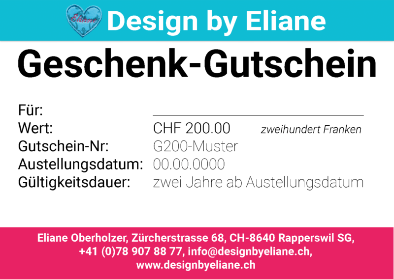 Geschenk-Gutschein CHF 200.00