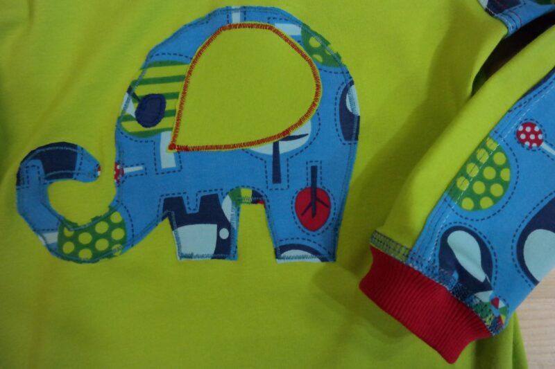 Elefanten-Pullover grün-türkis – Bild 3