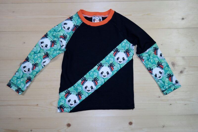 Panda-Pullover "Funky Panda" schwarz-grün