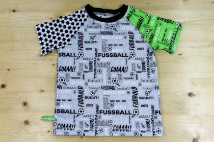 Fussball-T-Shirt grau-weiss-schwarz-grün