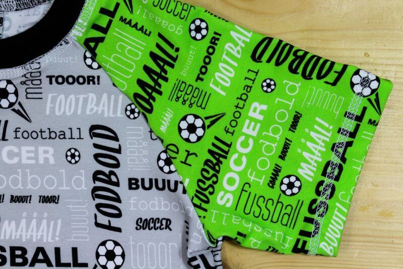 Fussball-T-Shirt grau-weiss-schwarz-grün – Bild 4