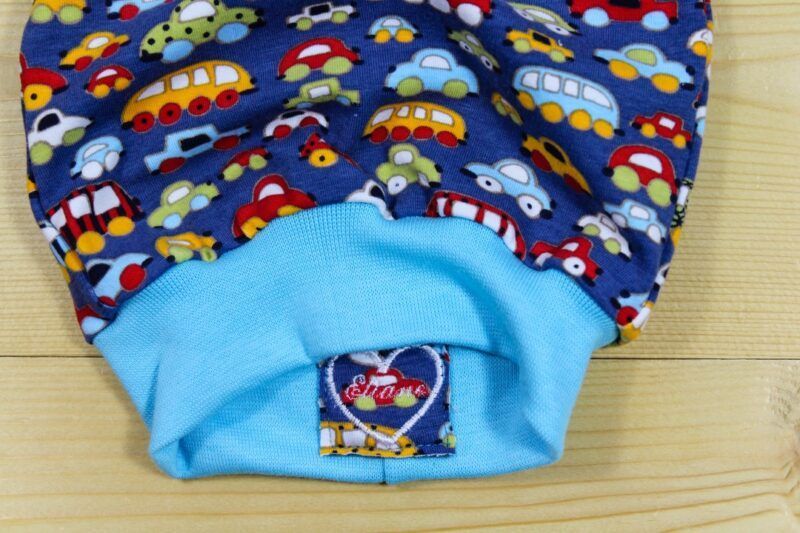 Baby-Chnopfzipfel-Mütze Auto blau-türkis – Bild 4