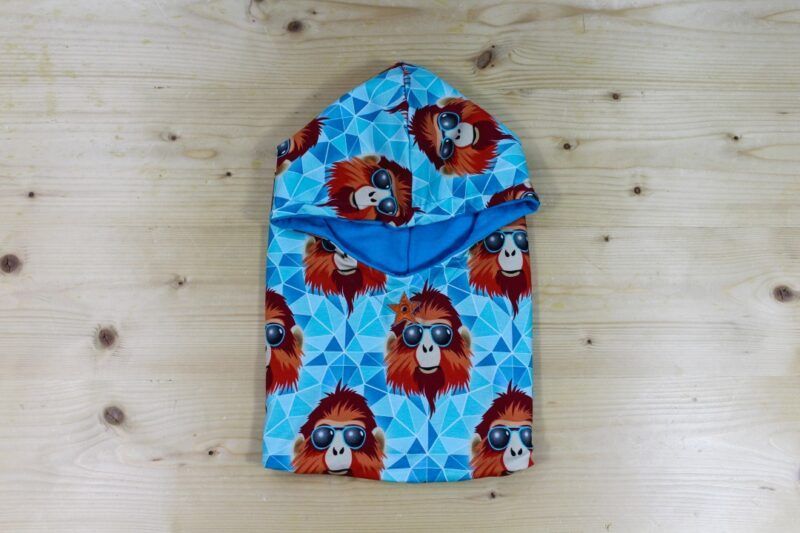 Kapuzen-Buff wendbar "Cool Baboon" türkis-orange – Bild 5
