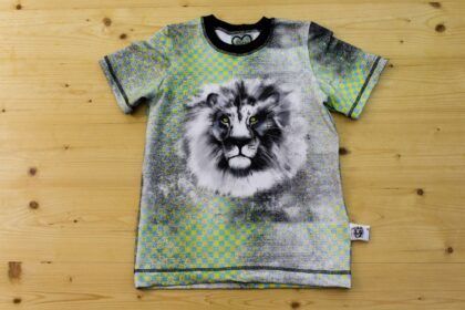 T-Shirt Löwe grau-grün