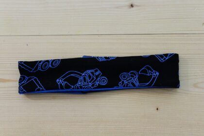 Wende-Stirnband/Haarband Baustelle schwarz-blau