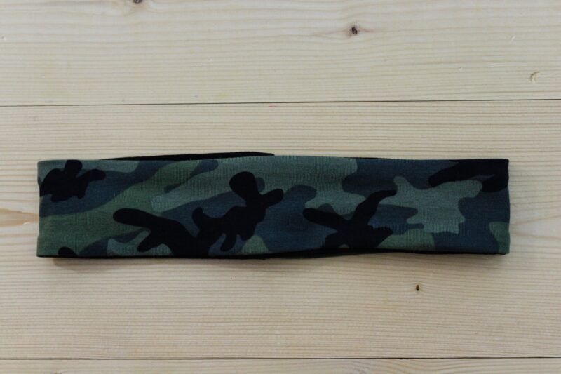 Wende-Stirnband/Haarband Army schwarz-militärgrün