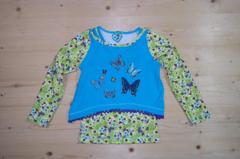 Doppelshirt Schmetterling türkis-bunt – Bild 6