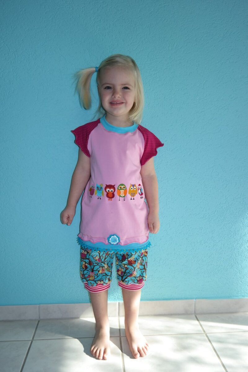 Eulen-T-Shirt rosa-türkis – Bild 2