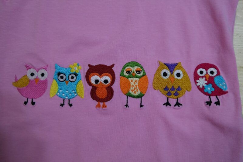 Eulen-T-Shirt rosa-türkis – Bild 3