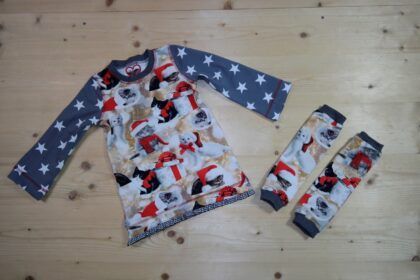 Longshirt & Stulpen Weihnachtskatzen