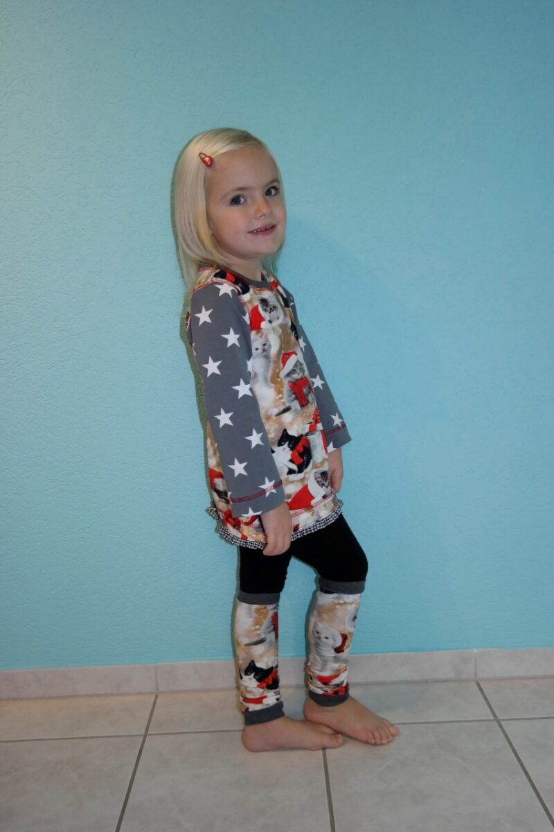 Longshirt & Stulpen Weihnachtskatzen – Bild 2
