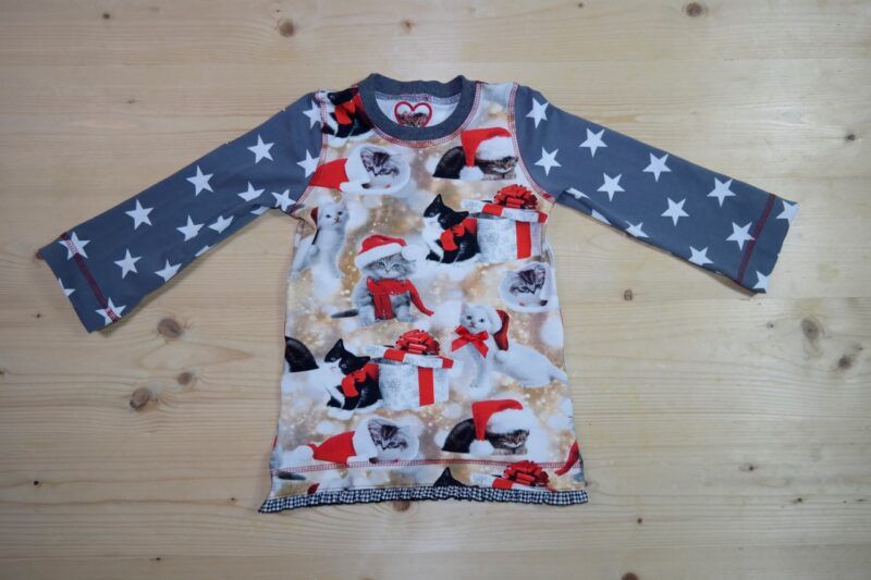 Longshirt & Stulpen Weihnachtskatzen – Bild 3