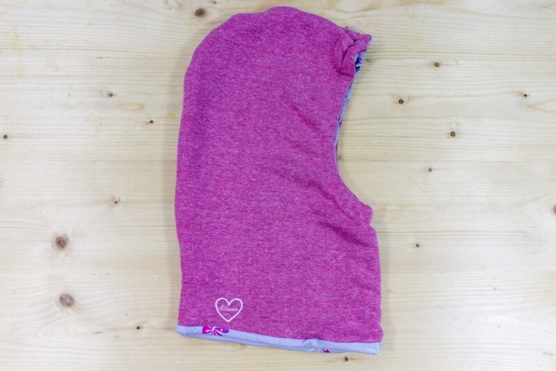 Kapuzen-Buff wendbar Schmetterlinge grau-rosa – Bild 3
