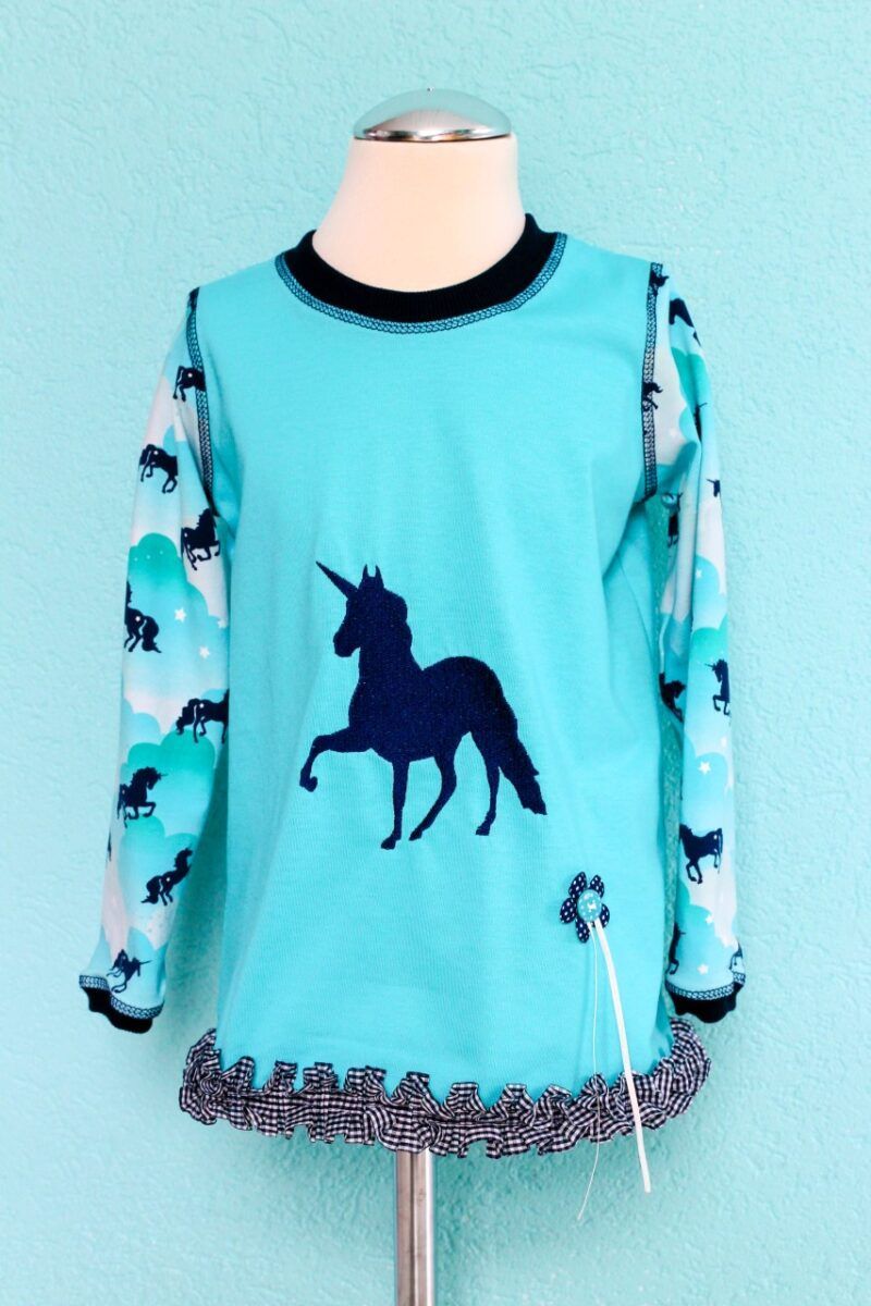 Pullover Einhorn türkis – Bild 2