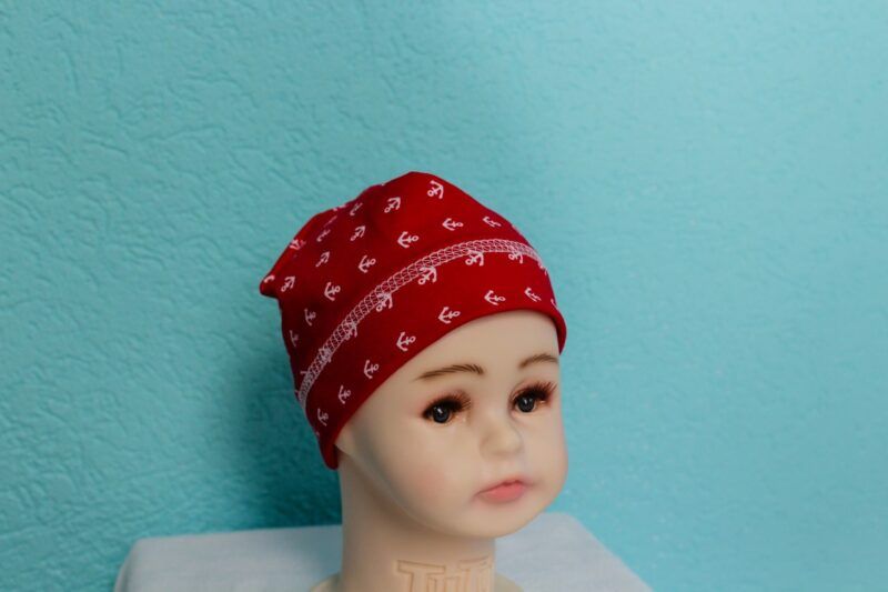 Baby-Beanie Anker rot – Bild 2