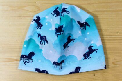 Beanie Einhorn türkis