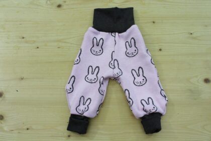 Kuschelhose Hasen rosa-braun