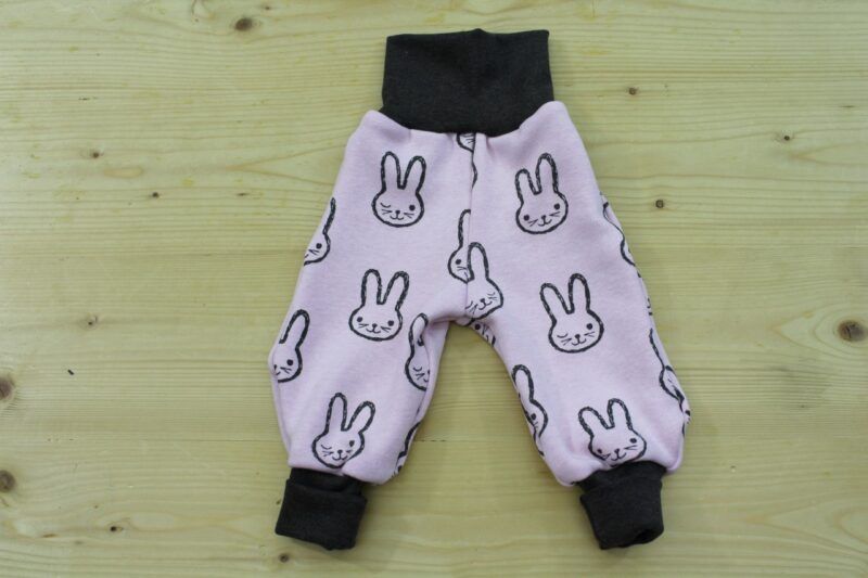 Kuschelhose Hasen rosa-braun