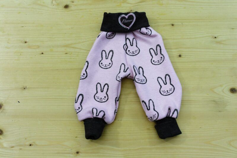 Kuschelhose Hasen rosa-braun – Bild 2