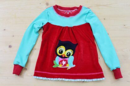 Pullover Eule rot-mint