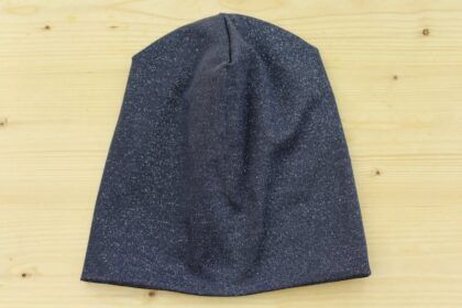 Beanie Glitzer grau
