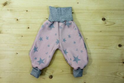 Kuschelhose Sterne rose-grau