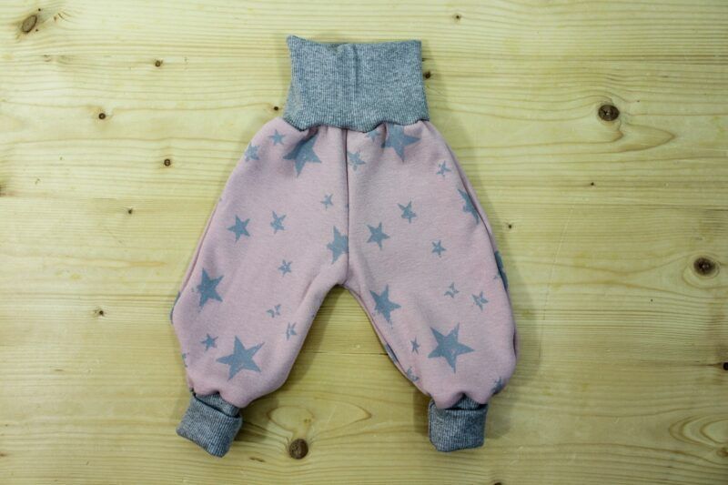 Kuschelhose Sterne rose-grau