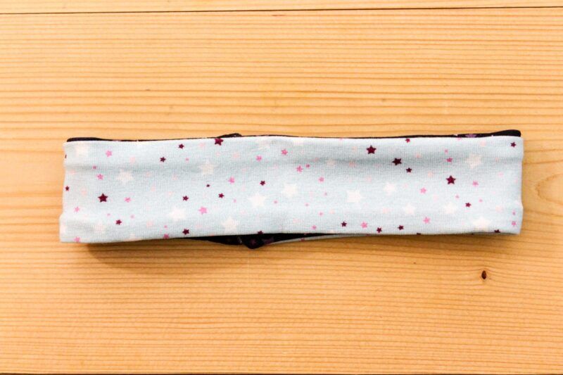 Baby-Wende-Stirnband/Haarband Sterne violett-aqua – Bild 2