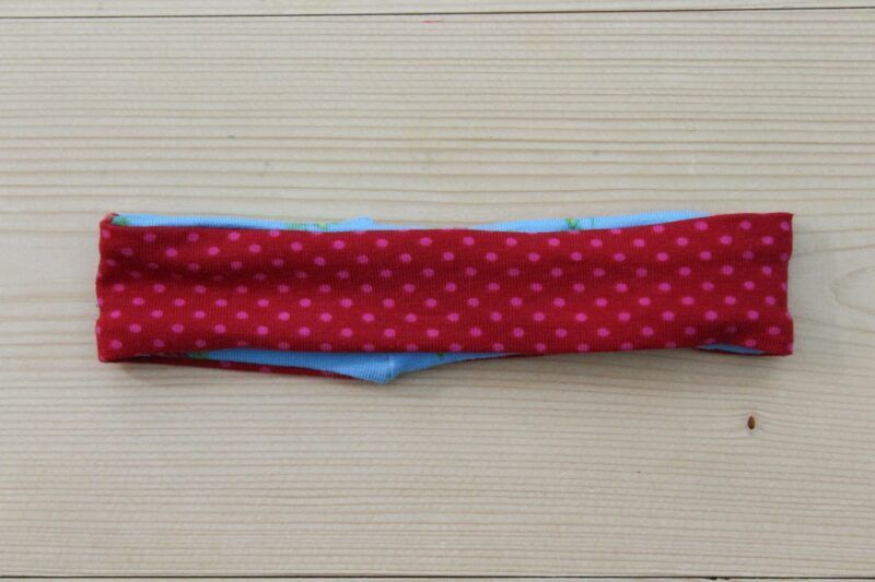 Baby-Wende-Stirnband Rosen türkis-dunkelrot – Bild 2