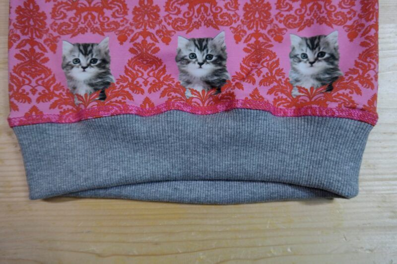 Longshirt Katzen rosa-grau – Bild 2
