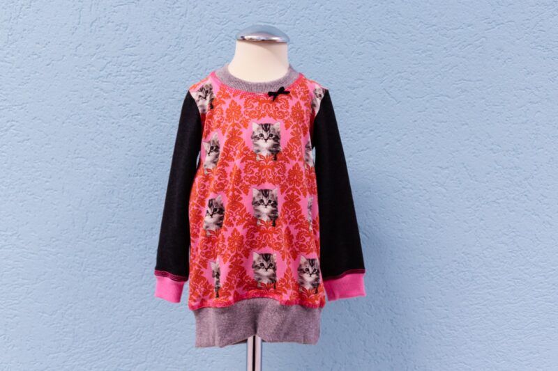 Longshirt Katzen rosa-grau – Bild 5