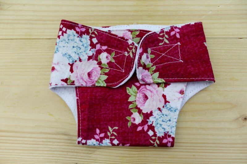 Puppenwindel Rosen rot