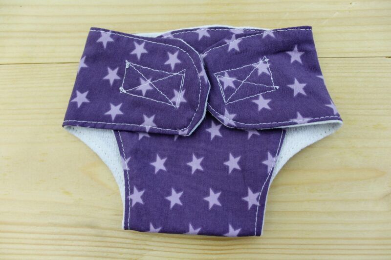 Puppenwindel Sterne violett