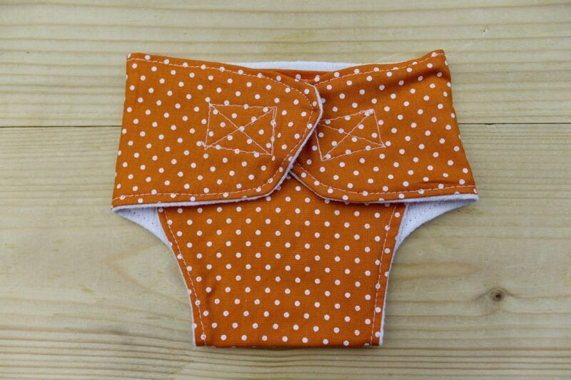 Puppenwindel Punkte orange